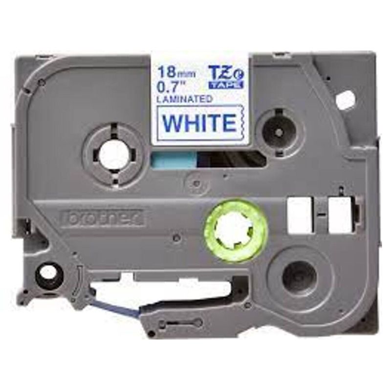 Brother - 18mm Blue On White Laminated Label Tape TZE-243