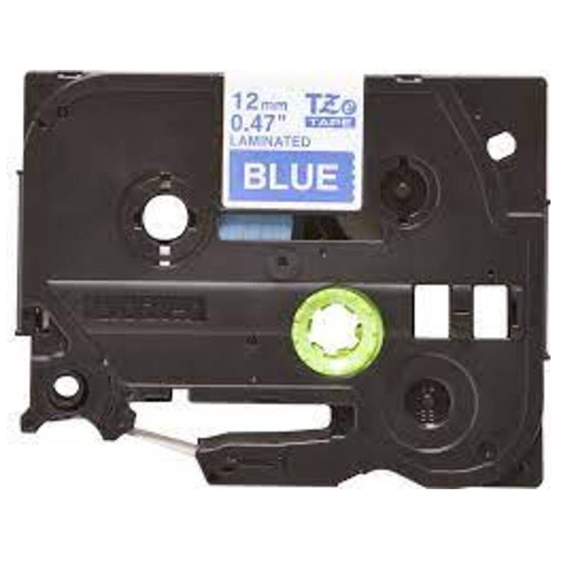 Brother - 12mm White On Blue Laminated Label Tape TZE-535