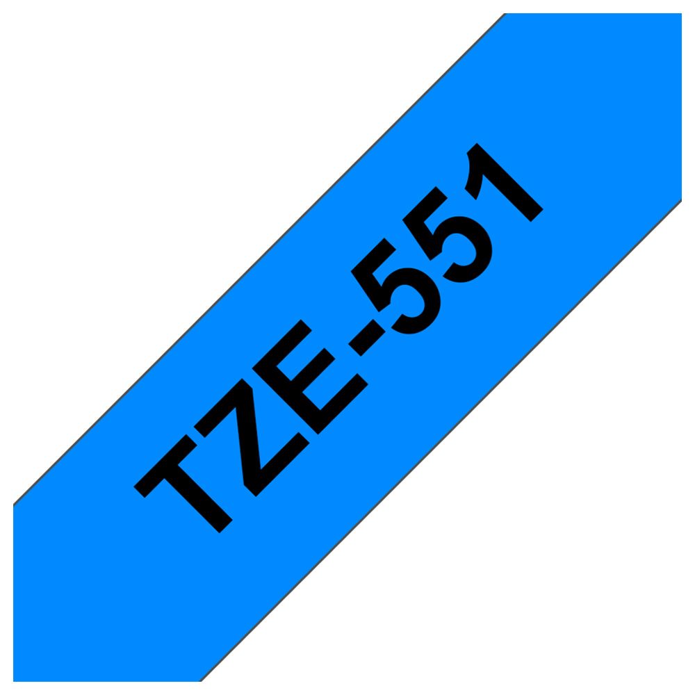 Brother - 24mm Black On Blue Laminated Label Tape TZE-551