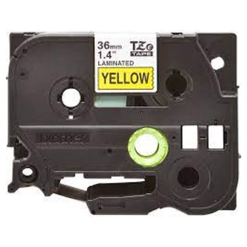 Brother - 36mm Black On Yellow Laminated Label Tape TZE-661