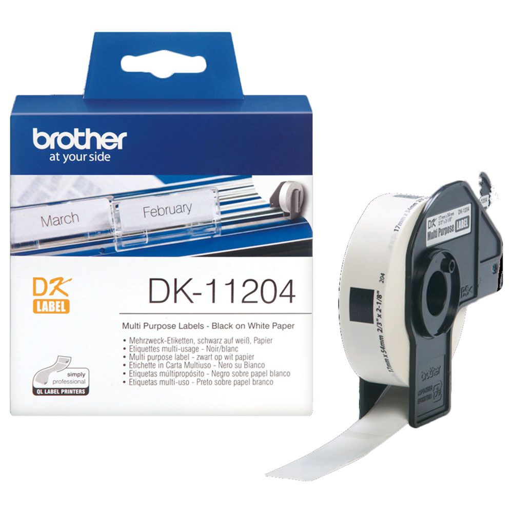 Brother DK-11204 Multi-Purpose Label - Black On White