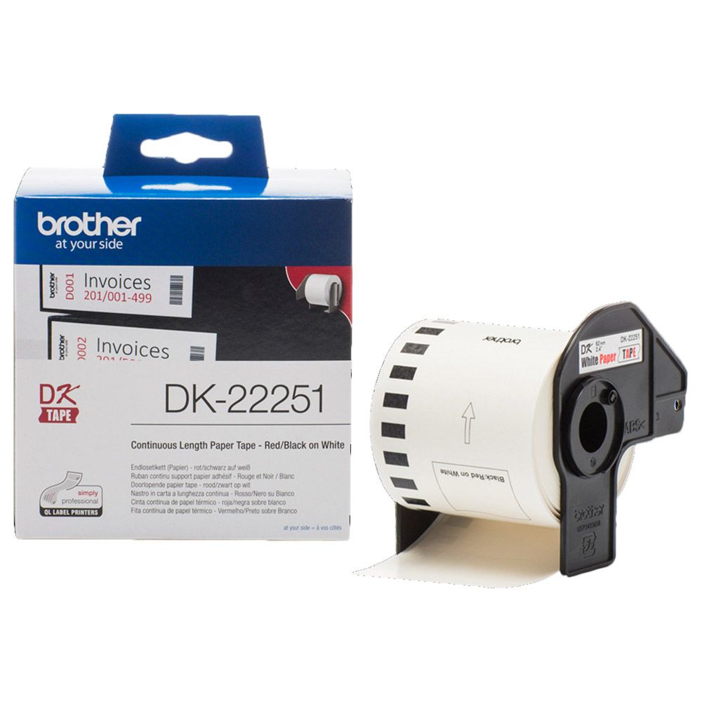 Brother - DK-22251 Continuous Paper Label Roll Black & Red