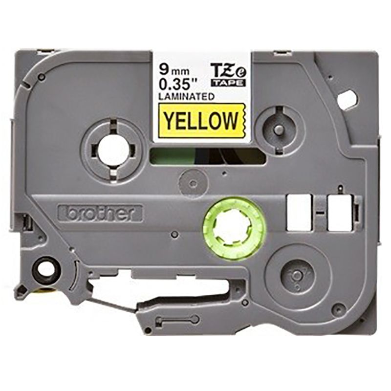 Brother - 9mm Black on Yellow Laminated Tape TZE-621