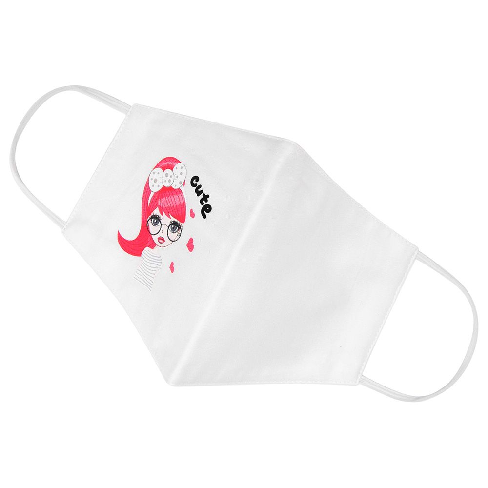 ProMax - 3-Layered Reusable Face Mask - Cute Girl - White