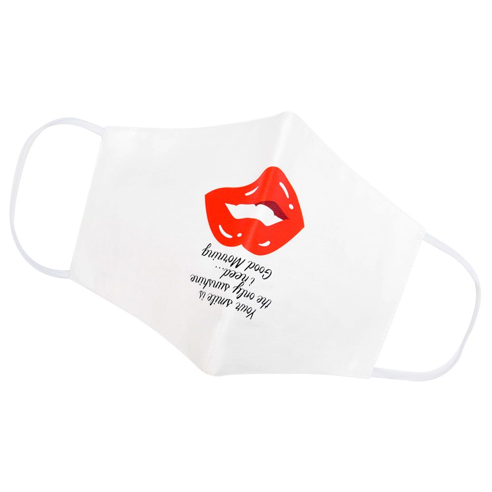 ProMax - 3-Layered Reusable Face Mask - Good Morning - White