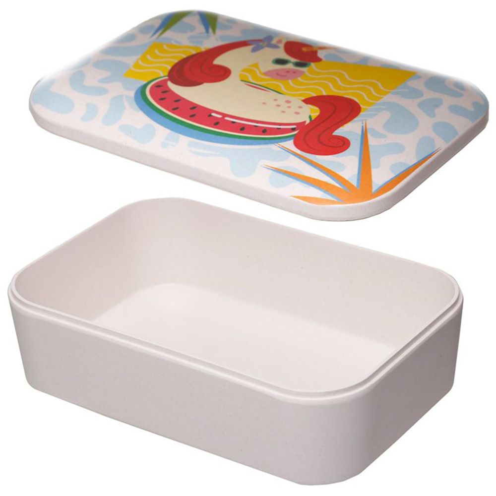 Puckator - Bamboo Vacation Unicorn Lunch Box - White