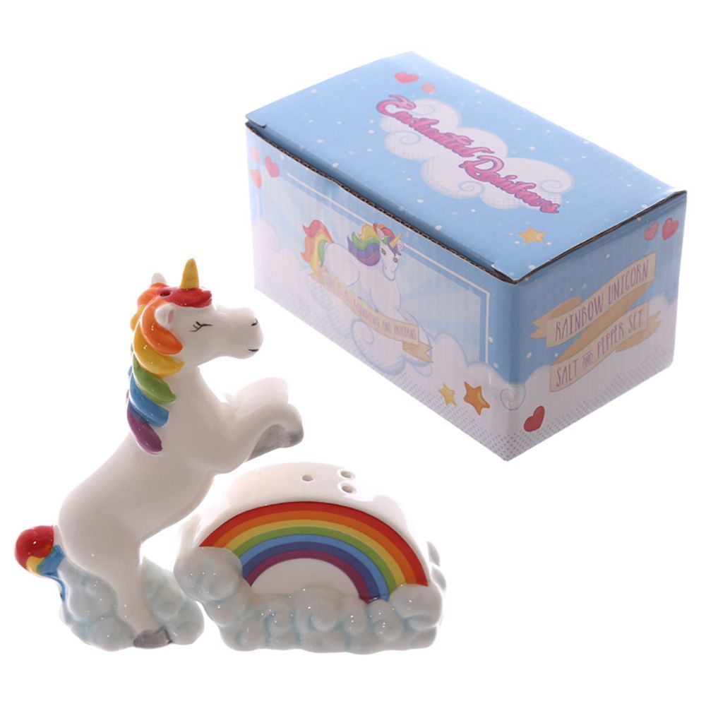 Puckator - Unicorn On Rainbow Salt & Pepper Set