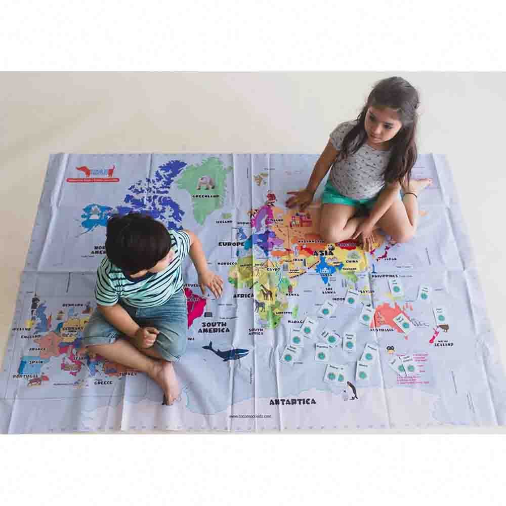 CocoMoco Kids - Hop Around The World - Giant World Map Game