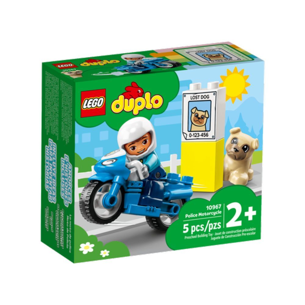 Lego - Duplo Rescue Police Motorcycle Building Kit - 5pcs