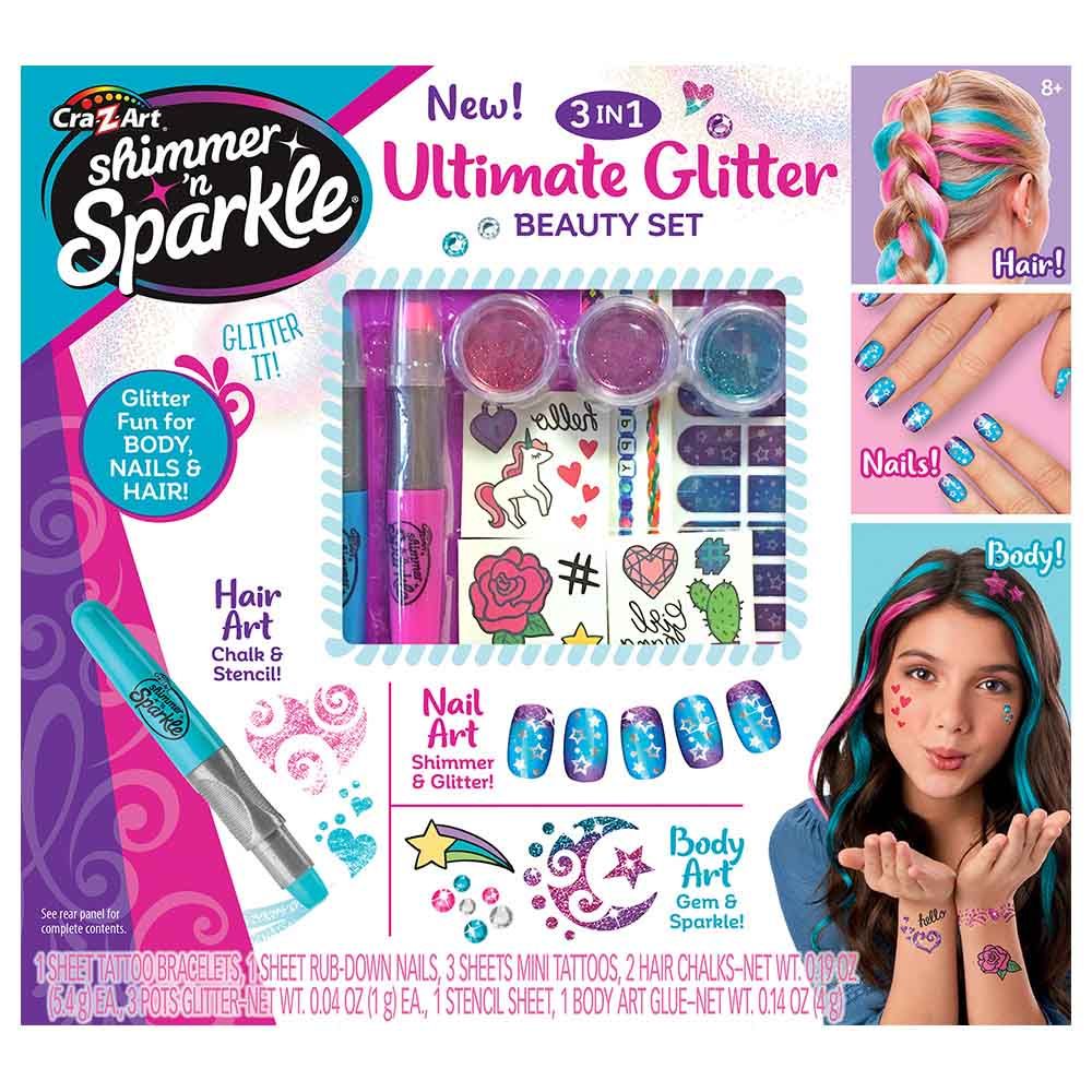 Shimmer 'N Sparkle - 3-in-1 Ultimate Glitter Beauty Set