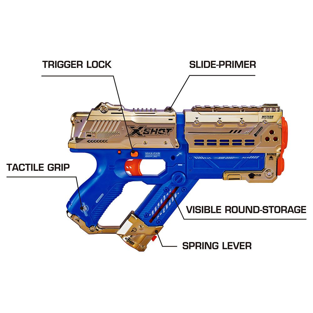 X Shot - Meteor Dart Ball Blaster Gun Golden Edition