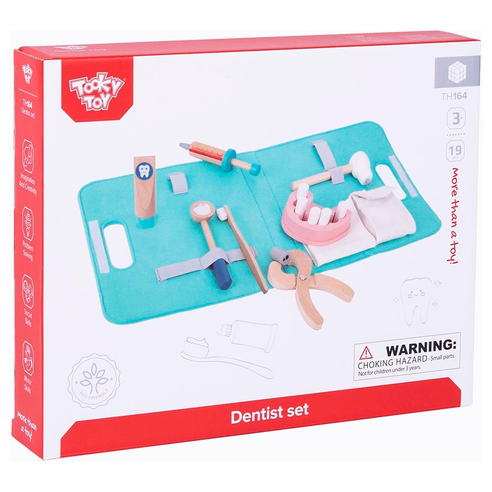 Tooky Toy - Dentist Wooden Set - 19pcs