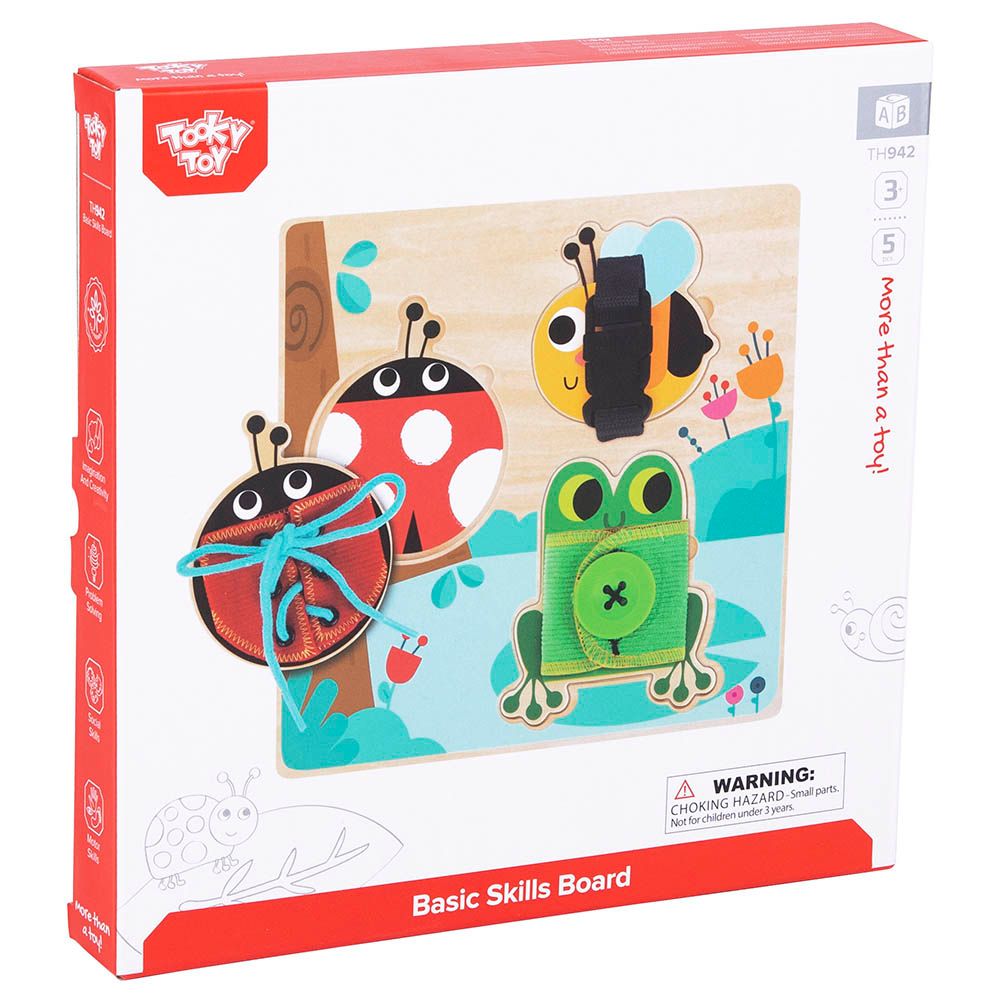 Tooky Toy - Wooden Basic Skills Board - 5pcs