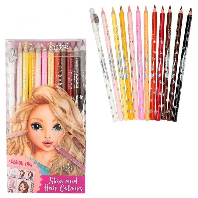 Topmodel - Coloured Pencil Set (Skin And Hair Colours)