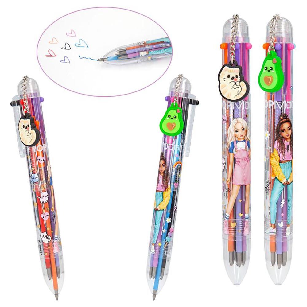 Top Model - Gel Pen With 6 Colors - Style May Vary