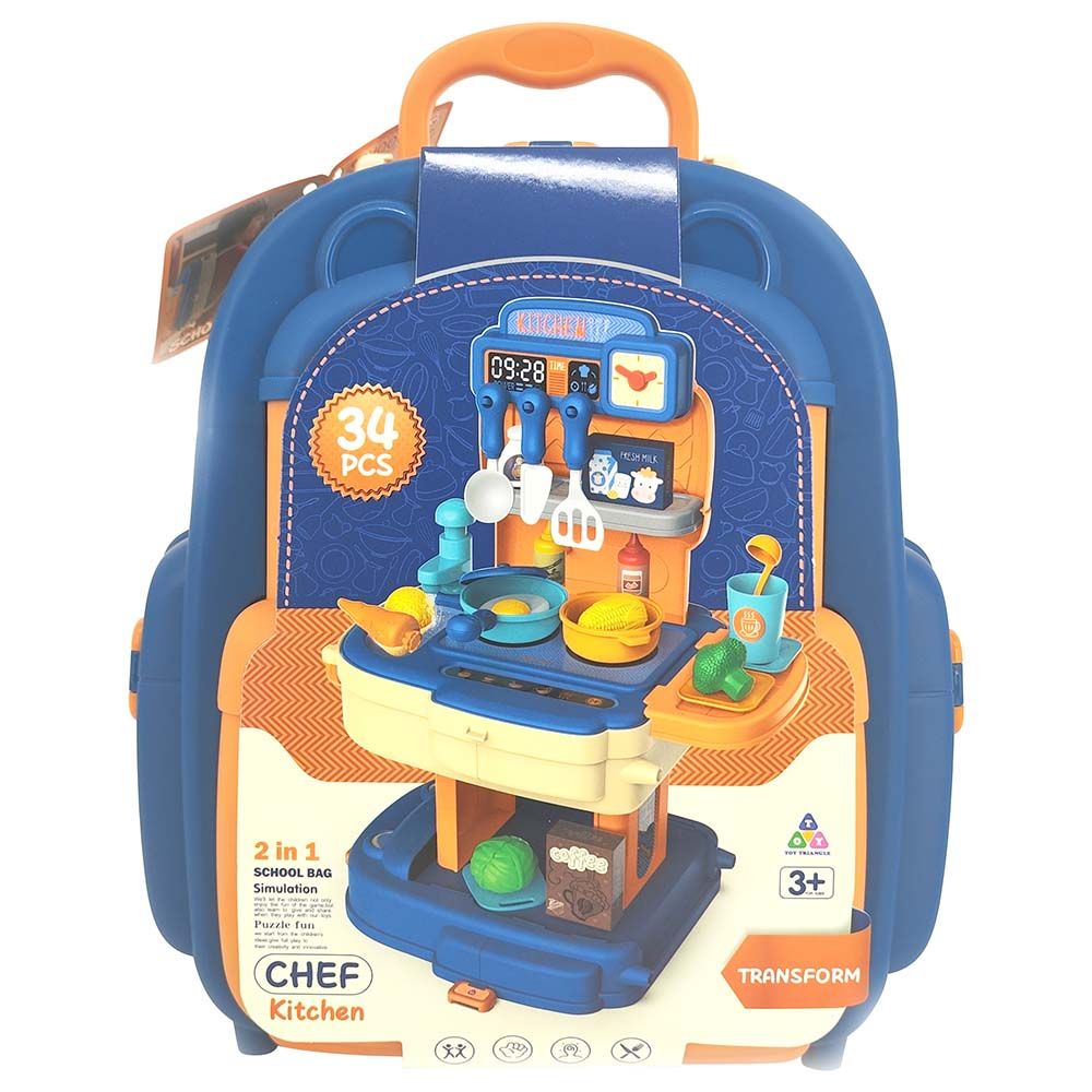 TTC - 2-in-1 Kitchen Chef Playset - 34 pcs - Blue