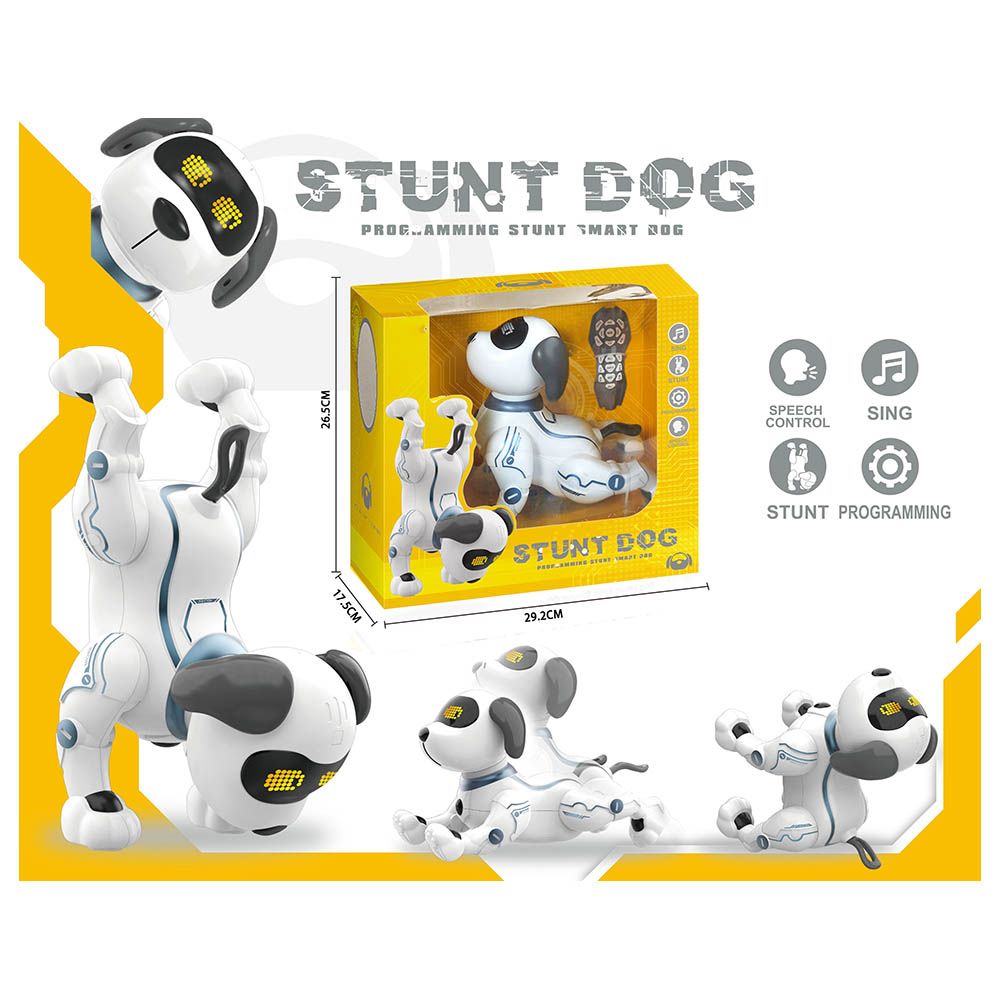 TTC - Intelligent Robot Stunt Dog w/ Remote Control - White