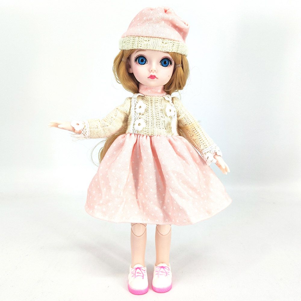 Bonnie - Deluxe Fashion Doll Peach & Beige Baloon Dress - 12-inch