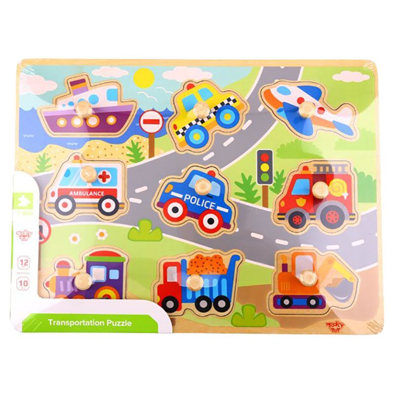 Tooky Toy - Wooden Vehicle/Transportation Puzzle