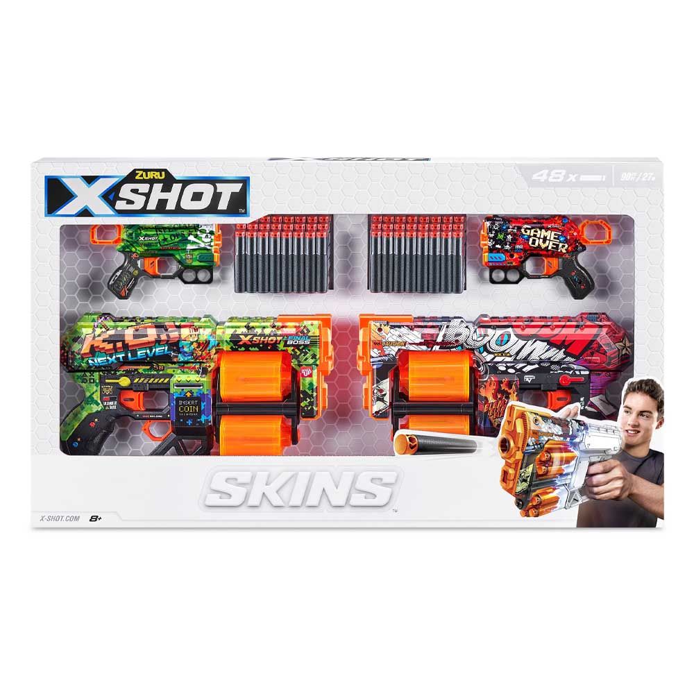 X-Shot - Skins Double Dread Double Menace Dart Blaster Combo Pack