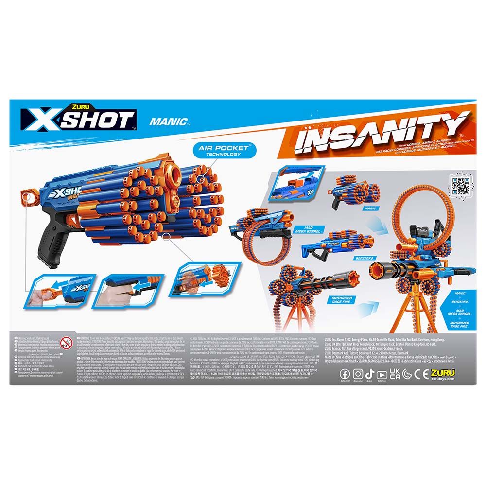 X-Shot - Insanity Manic Blaster w/ 46 Darts