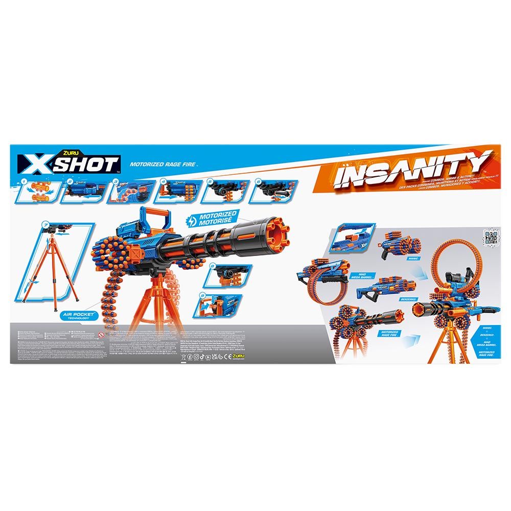 X-Shot - Insanity Motorized Rage Fire Gatling Gun With Tripod