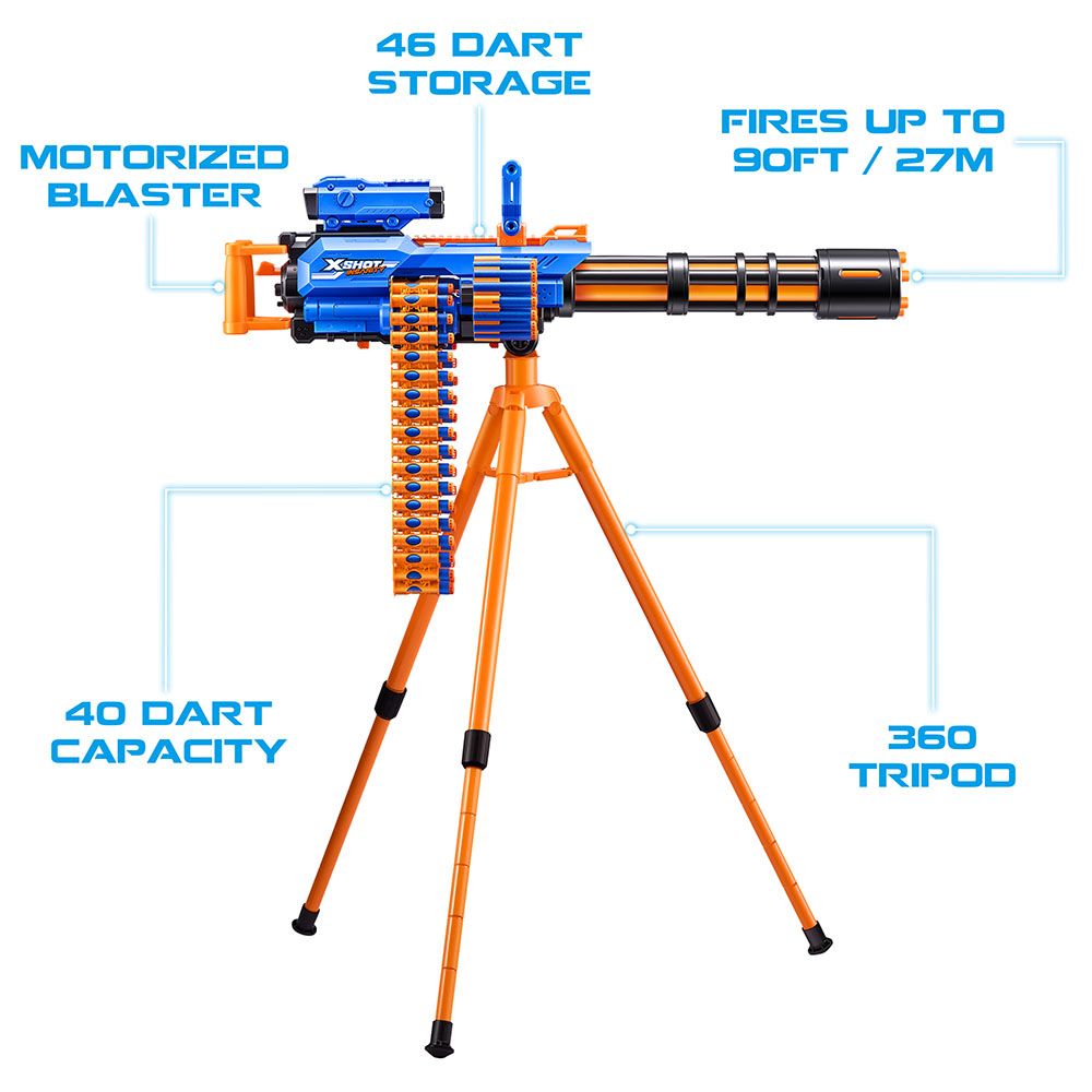 X-Shot - Insanity Motorized Rage Fire Gatling Gun With Tripod