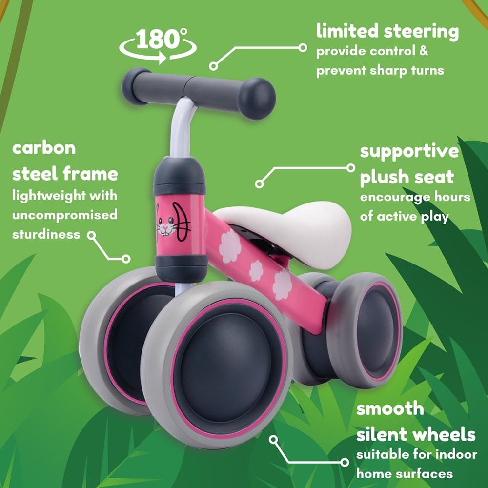 Boldcube - Baby Balance Bike - Bonnie Bunny - Pink