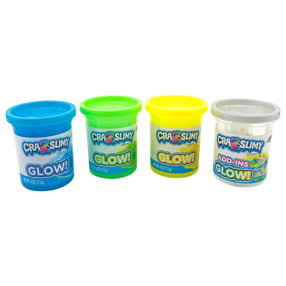 Cra-Z-Art - Cra-Z-Slimy Glow w/ Glitter & Confetti - Pack of 4