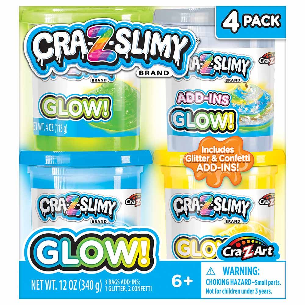 Cra-Z-Art - Cra-Z-Slimy Glow w/ Glitter & Confetti - Pack of 4