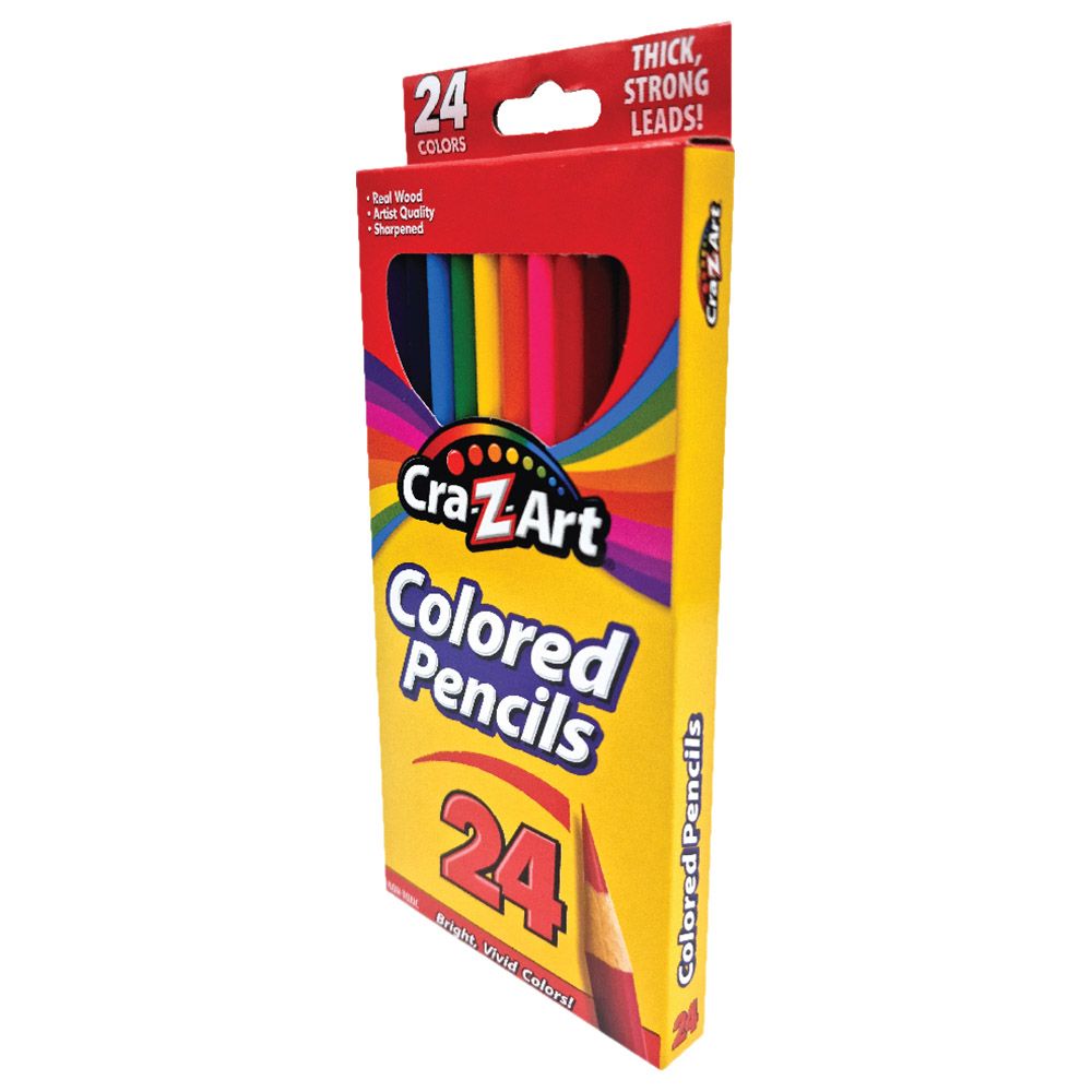 CraZart - 24 Coloured Pencils Peggable Box