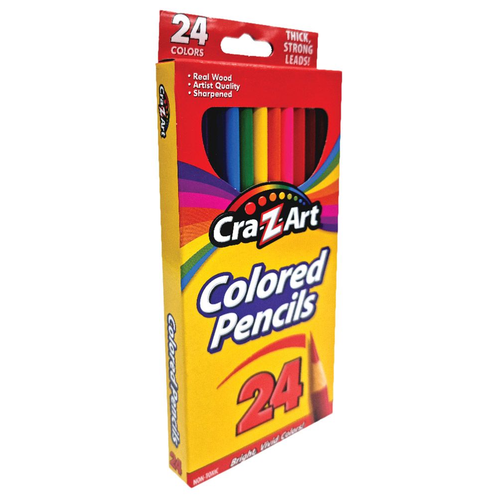 CraZart - 24 Coloured Pencils Peggable Box