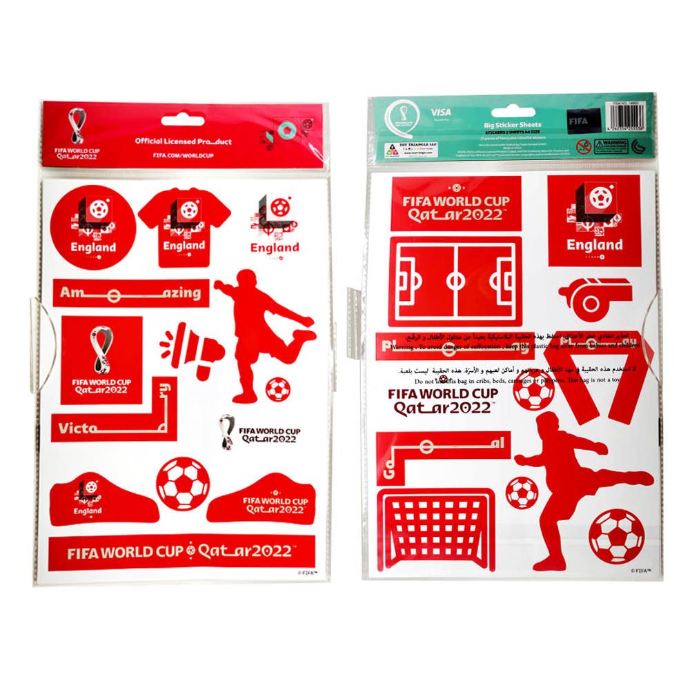 Fifa - 2022 Country Big A4 Sticker Sheets Pack of 2 - England