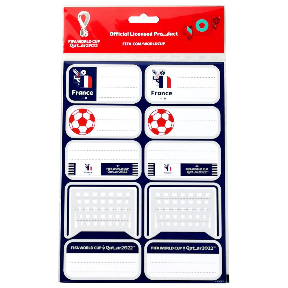 Fifa - 2022 Country Name Label Sticker Sheets Pack of 2 - France