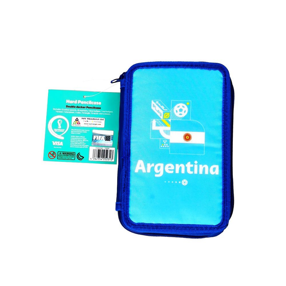 Fifa - 2022 Country Double Decker Pencil Case w/ Stationary - Argentina