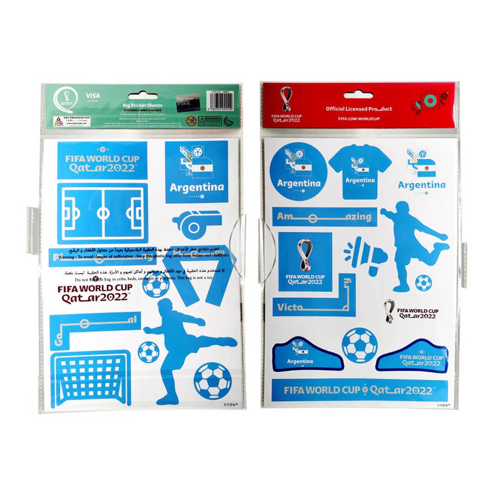 Fifa - 2022 Country Big A4 Sticker Sheets Pack of 2 - Argentina