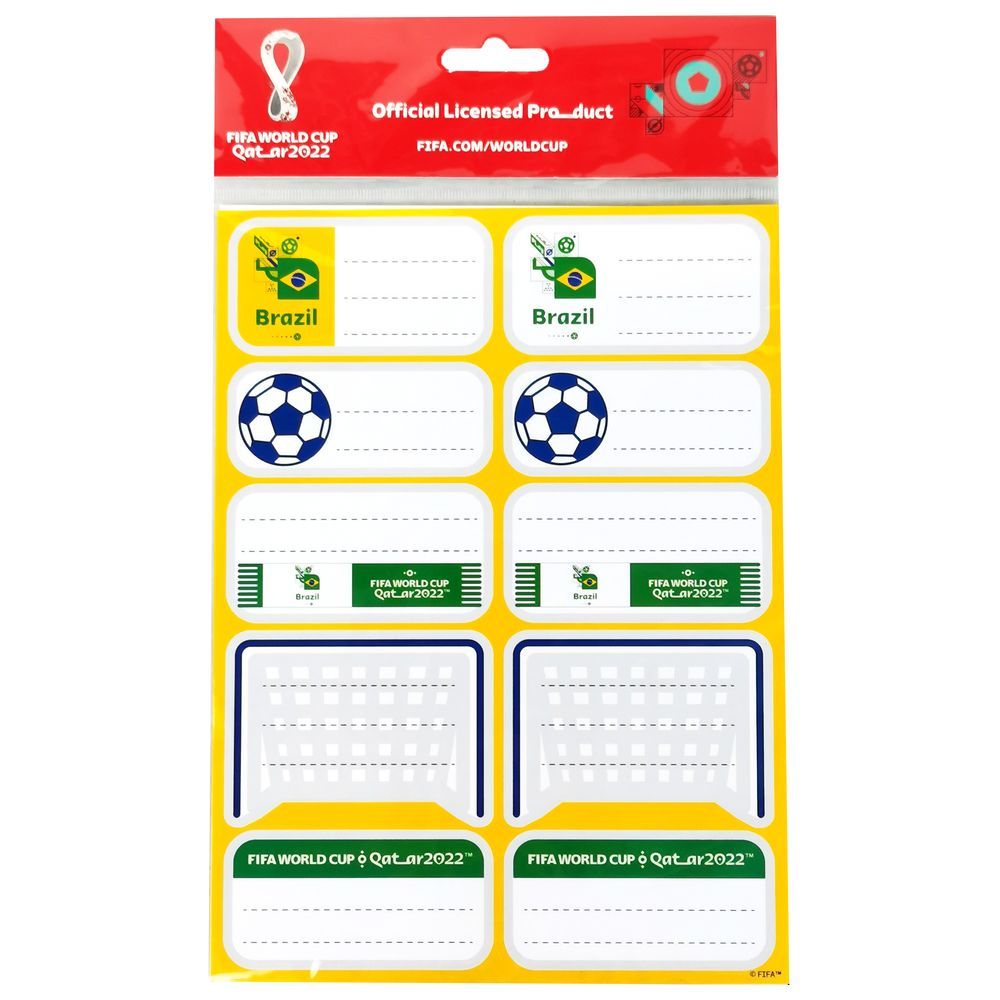 Fifa - 2022 Country Name Label Sticker Sheets Pack of 2 - Brazil