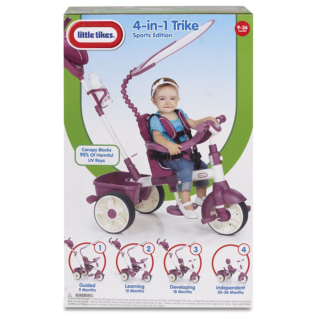 Little Tikes - 4-In-1 Trike Sports Edition - Pink/ White