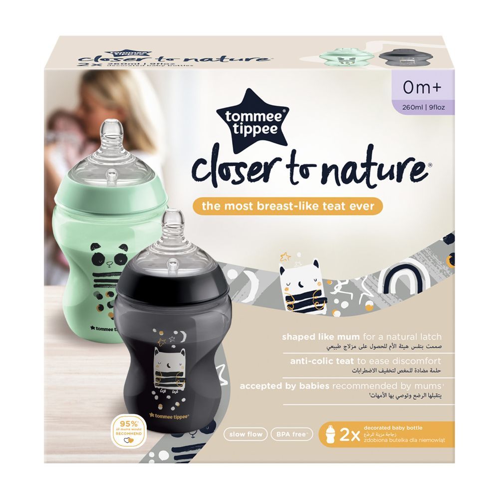 Tommee Tippee - Closer to Nature Feeding Bottle 260ml - Olie - 2 pcs