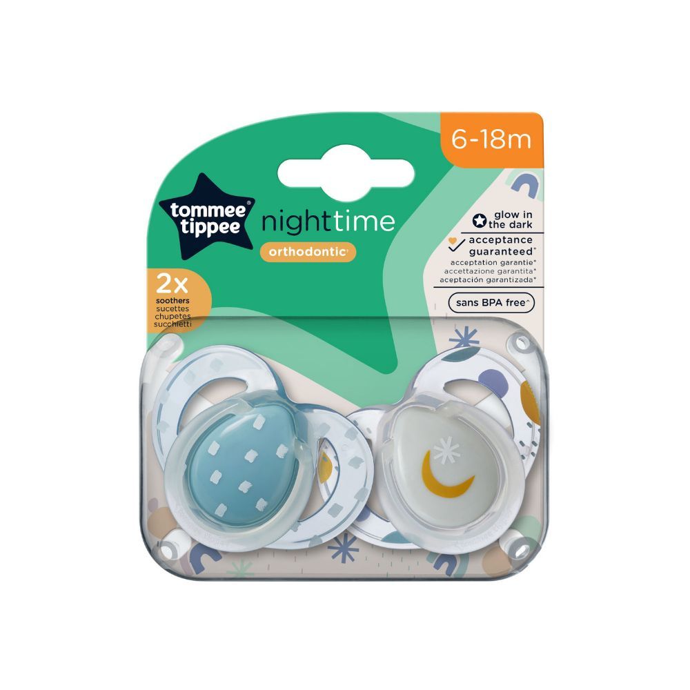 Tommee Tippee - Night Time Soother Pack of 2 - 6-18M - Blue Moon