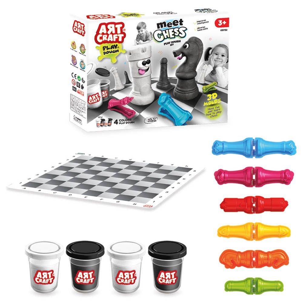 Dede Toys - Artcraft Meet Chess Play Dough Set - 11pcs