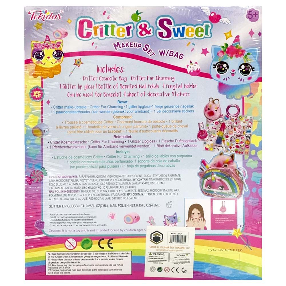 Tokidas - Girls Critter & Sweet Make Up Set With Bag