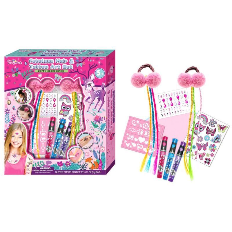 Tokidas - Girls Fabulous Hair & Tattoo Art Set Accessories