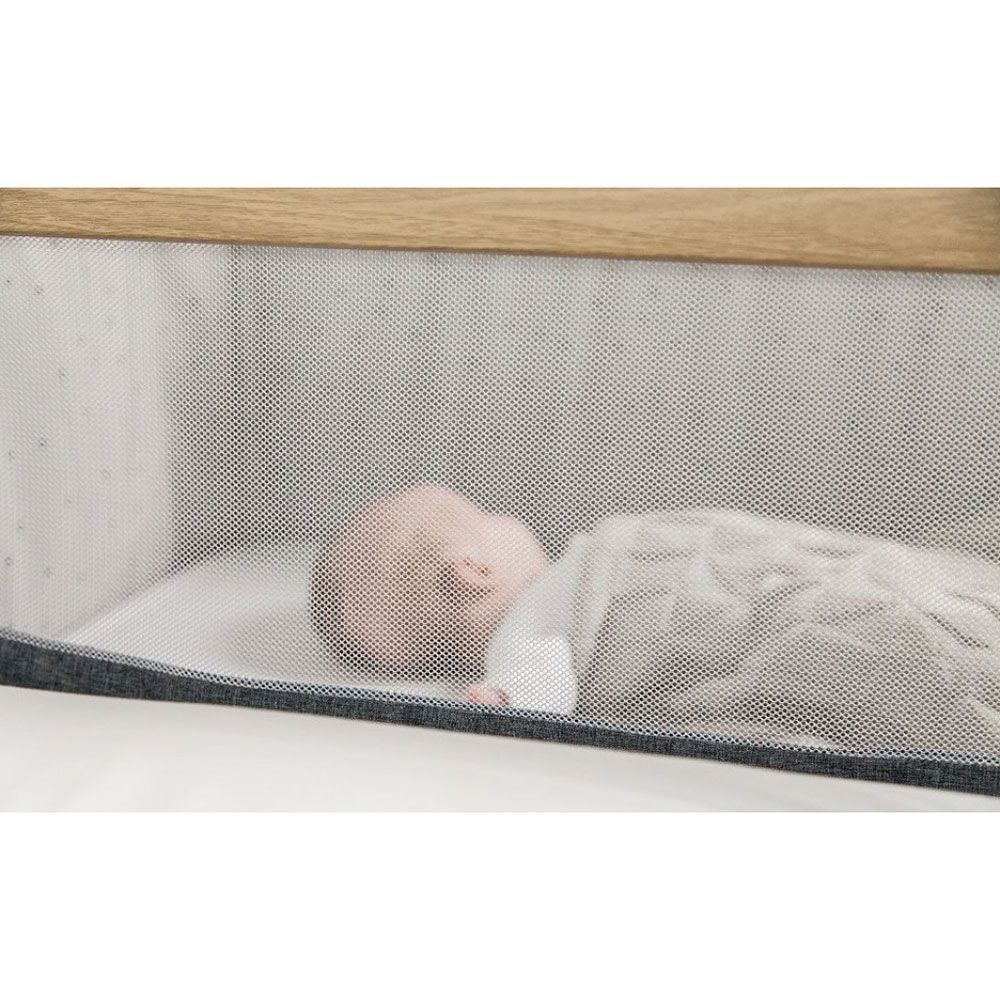 Tutti Bambini - CoZee Bedside Wooden Crib - Oak and Charcoal