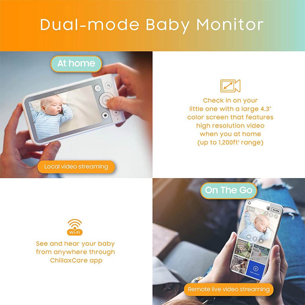 Chillaxbaby - Daily Baby-WiFi 2-Way Talk Baby Monitor 4.3-inch