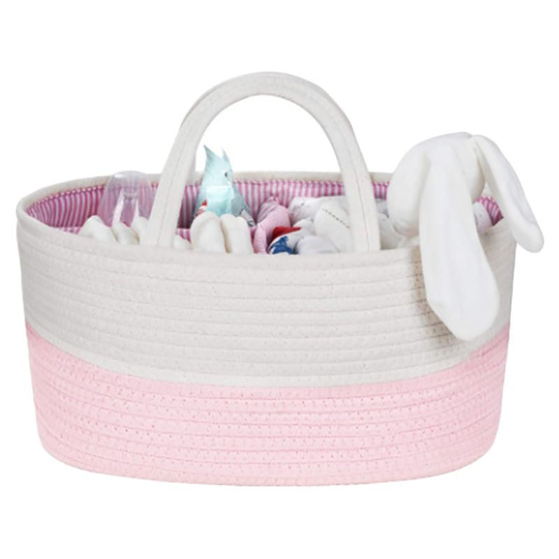 Bumble & Bird - Cotton Rope Diaper Caddy - Pink