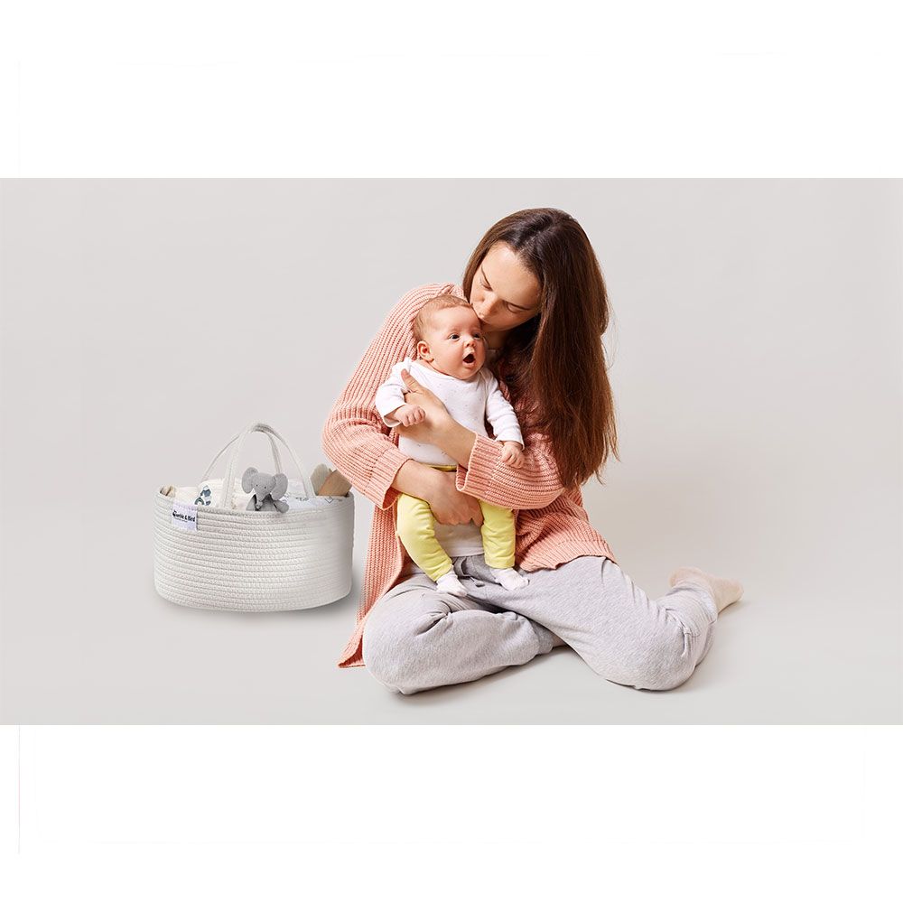 Bumble & Bird - Cotton Rope Diaper Caddy - White