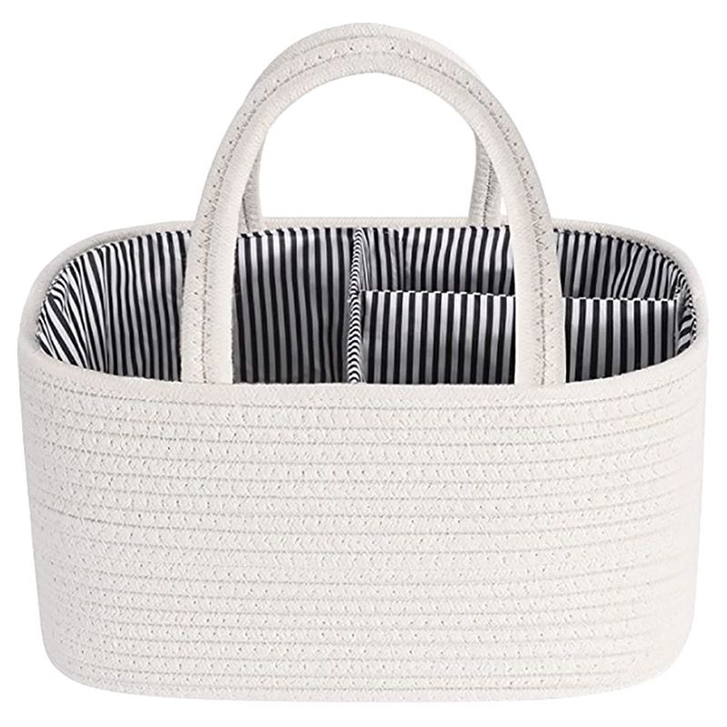 Bumble & Bird - Cotton Rope Diaper Caddy - White