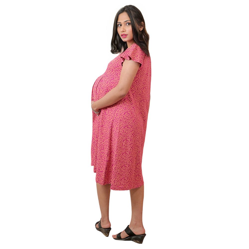 Tummy - Organic Cotton Maternity Casual Dress - Red