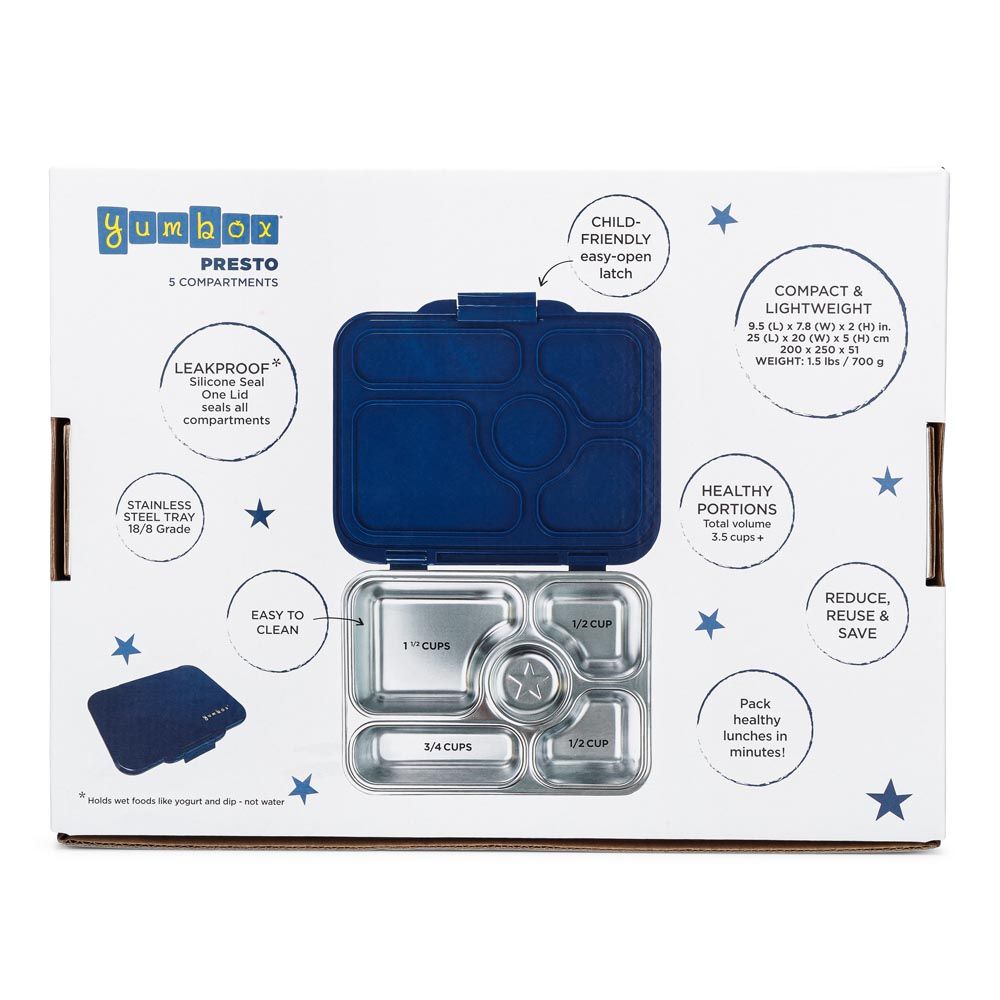 Yumbox - 5 Compartments Presto Santa Fe Lunchbox - Blue